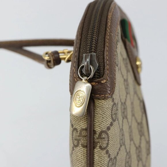 GUCCI GG Supreme Web Sherry Line Bag PVC Beige Gold 904 02 047 Auth 144351 - Picture 10 of 16